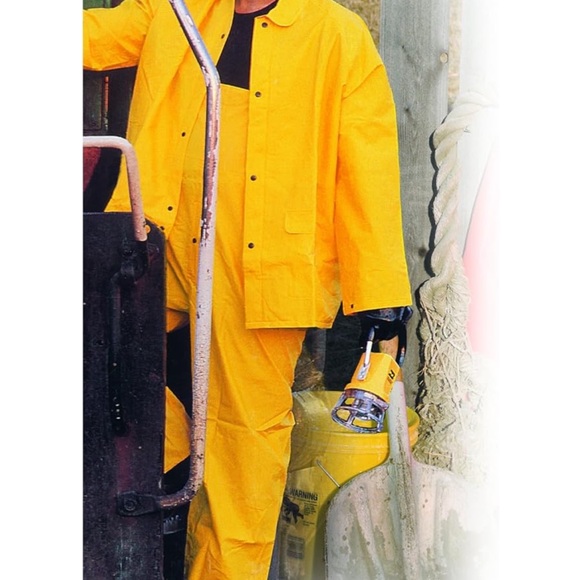 MCR Safety 2003FX3 Classic PVC/Polyester 3-Piece Rainsuit, Yellow, 3X-Large - Picture 3 of 6